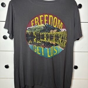 Gray Short Sleeve Tee with Vibrant Graphic Design